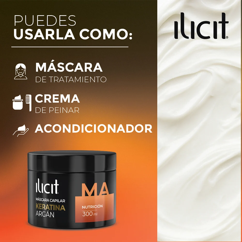 Puedes usarla como: máscara de tratamiento, crema para peinar o acondicionador